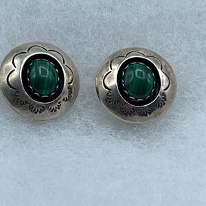 Teddy Goodluck Navajo shadow box clip style earrings.